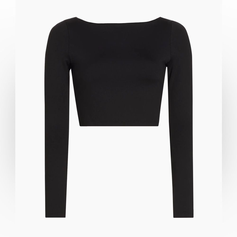 Black Longsleeve Scoop Back Top
